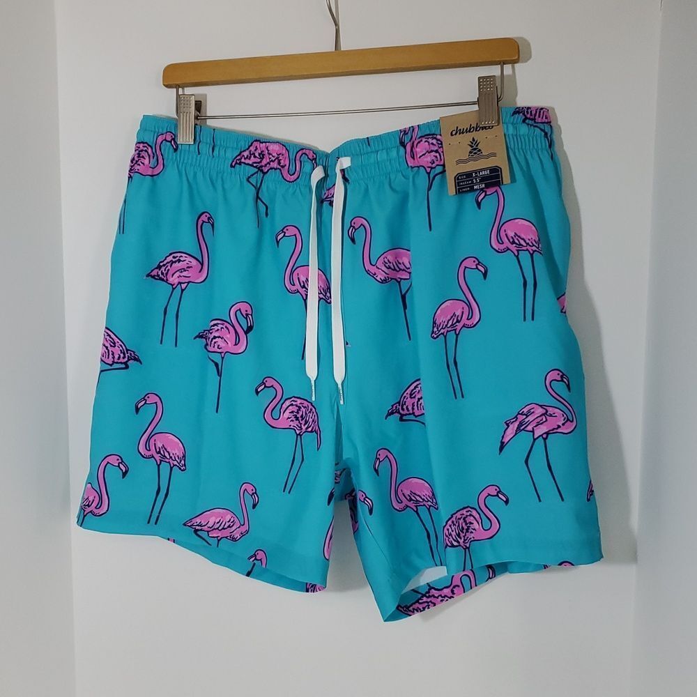 Chubbies The Beach Retreats 5.5" Classic Swim Trunks Flamingos XL NWT